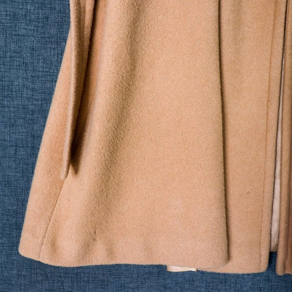 Switzer's Vintage Wrap Coat Womens M - XL 100% Wool Rabbit Fur Shawl Collar - Picture 12 of 13